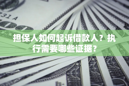 武汉担保人如何起诉借款人？执行需要哪些证据？