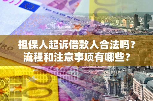 武汉担保人起诉借款人合法吗？流程和注意事项有哪些？