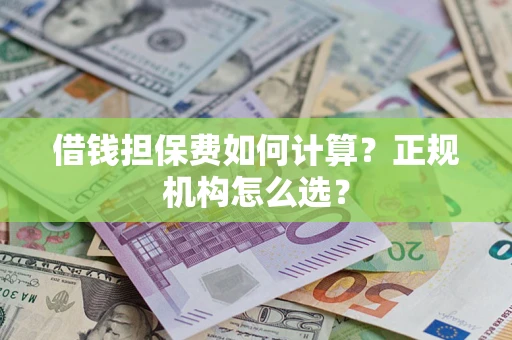 武汉借钱担保费如何计算？正规机构怎么选？